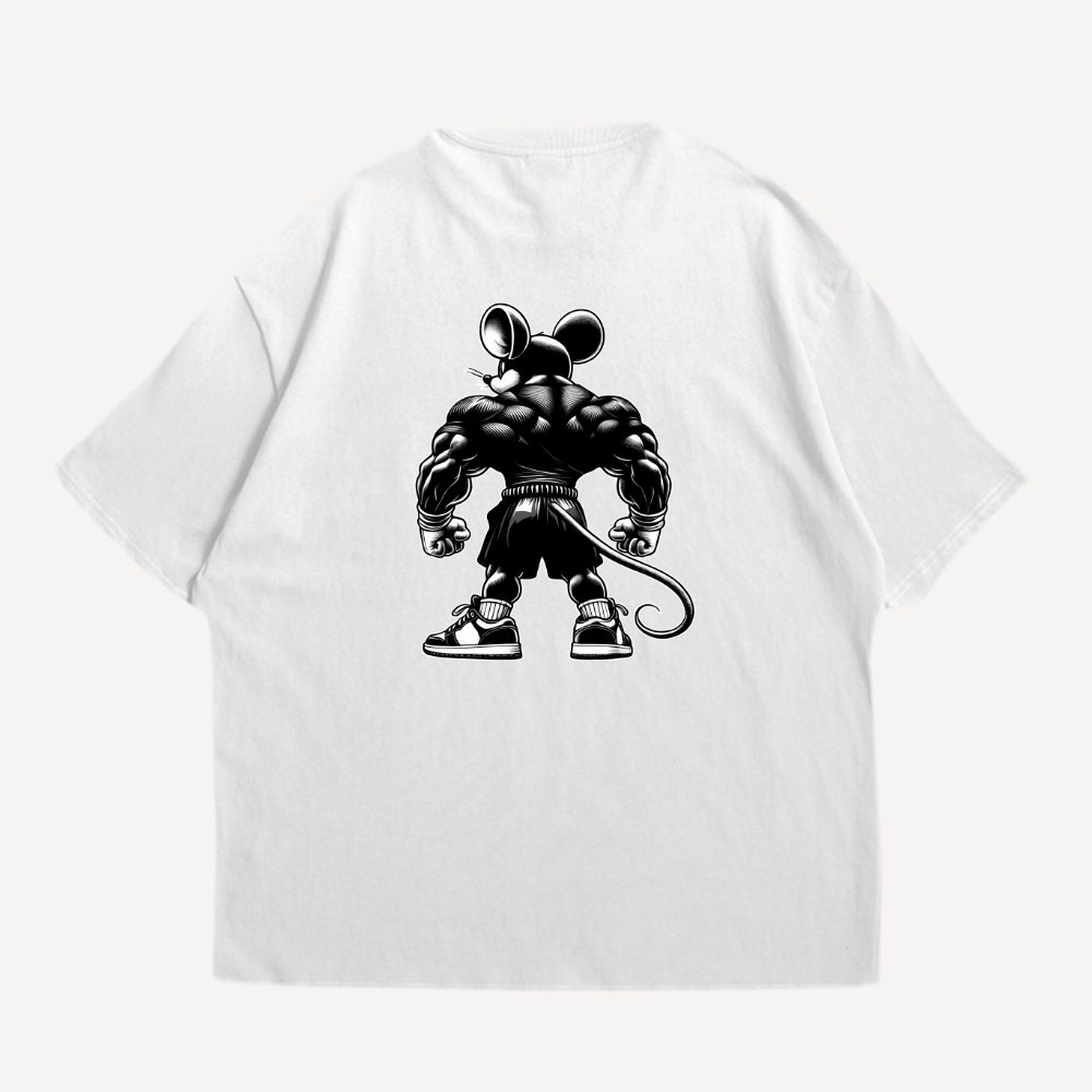 Muskel Maus Oversized Shirt (Backprint)