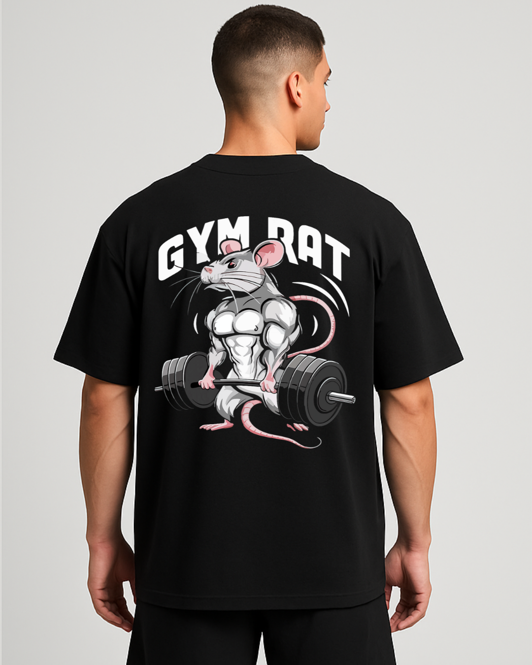Gym Rat Hantel Oversized Shirt (Backprint)
