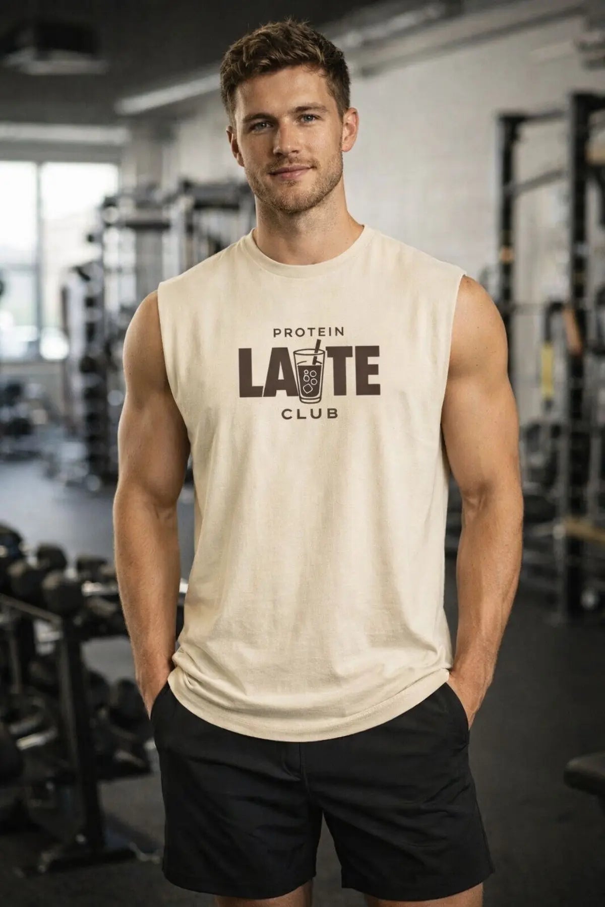 Protein Latte Club Sleeveless Oversized Tee