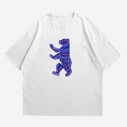 Berliner Fitness Bär Blau Oversized Shirt