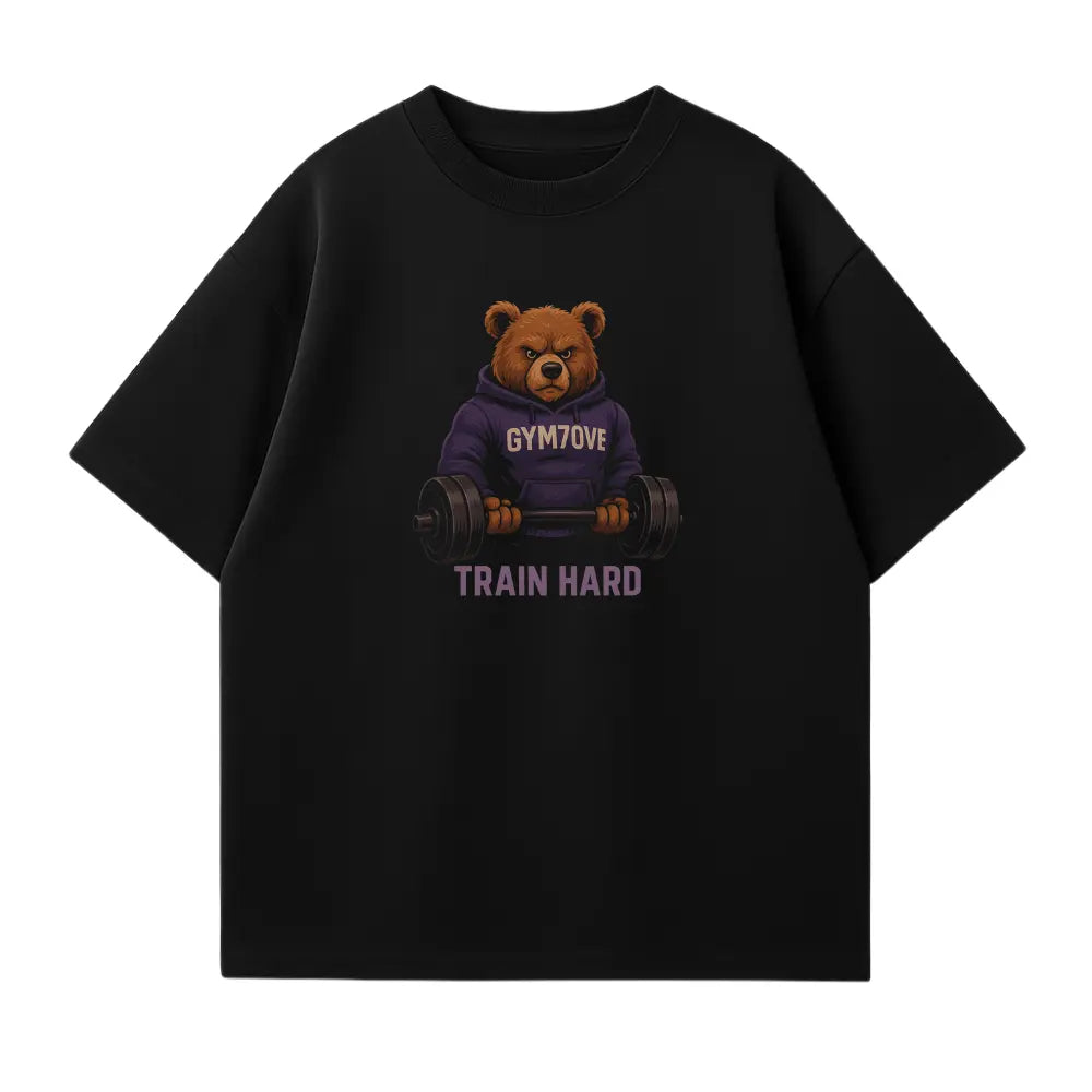 Train Hard Bear Oversized Shirt